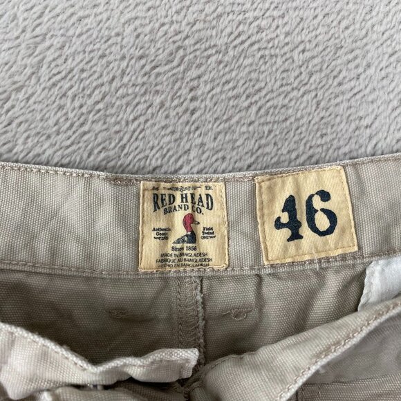 Red Head Mens Cargo Shorts Beige & Gray Elastic Waist Size 46 100% Cotton - Picture 6 of 16